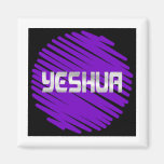 Yeshua blanc rond violet refrigerator magnets
