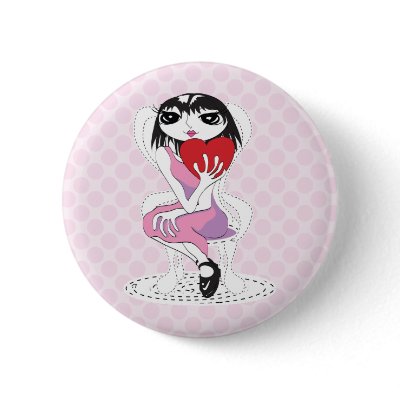 yesterday's girl pinback button by studio524