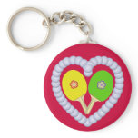 YG Ping Pong Flower Heart Key Chain