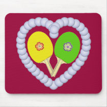 YG Ping Pong Flower Heart Mouse Pad