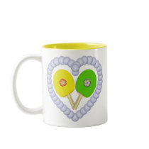 YG Ping Pong Flower Heart Coffee Mugs