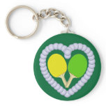 YG Ping Pong Paddle Heart Keychains
