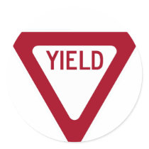 Yield Sign Round Sticker