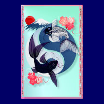 Yin and Yang Koi Posters posters