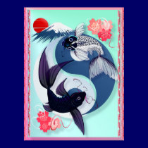 Yin and Yang Koi Posters posters