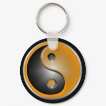 yin and yang orange keychains