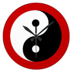 Yin and Yang Symbol Wall Clocks