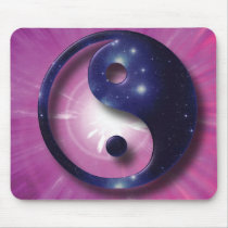Yin and Yang Universe Symbol Mouse Pads