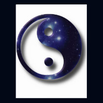 Yin and Yang Universe Symbol postcards