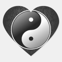 YIN YANG 3D CALCOMANÍAS DE CORAZONES PERSONALIZADAS