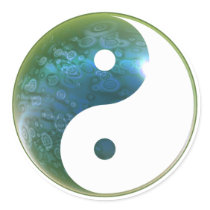 Yin Yang Abstact 1 Round Stickers