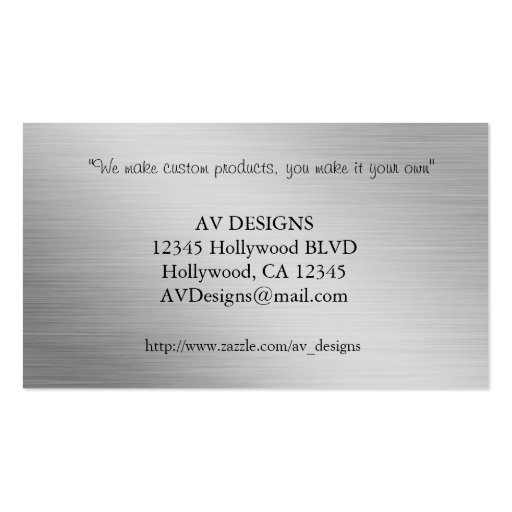 Yin Yang Abstract Carbon / Brushed Aluminum Business Card Templates (back side)