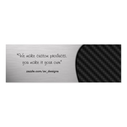 Yin Yang Abstract Carbon / Brushed Aluminum Business Card Template (back side)