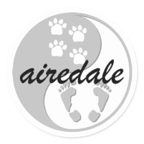 yin yang airedale stickers