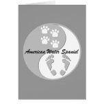 yin yang american water spaniel greeting cards