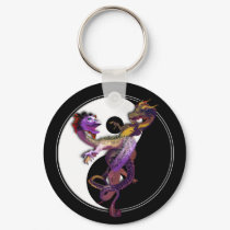 Yin Yang and the Dragons Dance of Love Keychain