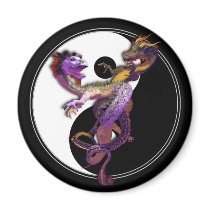 Yin Yang and the Dragons Dance of Love Magnets