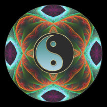 Yin Yang Aqua Green Fractal Art Sticker stickers