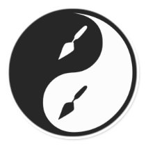 Yin Yang Archaeology Round Stickers