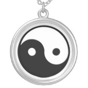 Yin-Yang Asian symbol for Balance Round Necklace necklace
