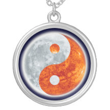 Yin-Yang Asian symbol for Balance Round Necklace