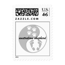 yin yang australian shepherd postage stamps
