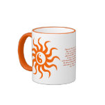 Yin-Yang Aztec Sun-Orange/White+Quote Coffee Mugs
