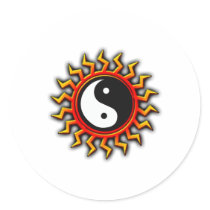 Yin Yang Balanced Sun stickers