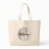 yin yang Beauceron Tote Bags