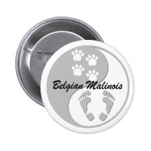 yin yang Belgian Malinois Button