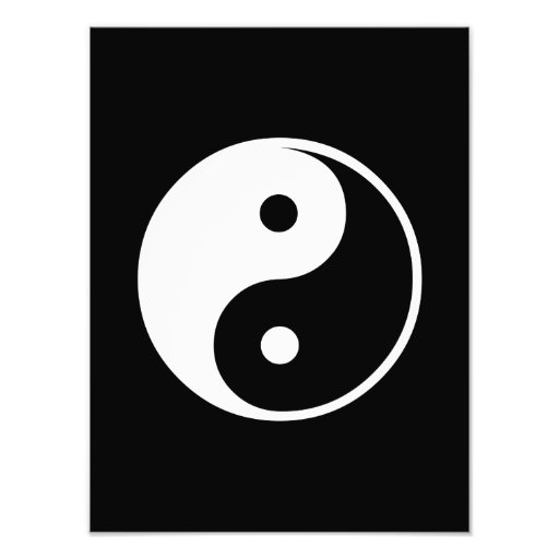 Yin Yang Black and White Illustration Template Photo Print Zazzle