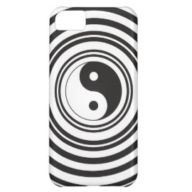 Yin Yang Black White Concentric Circles Pattern iPhone 5C Covers