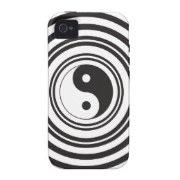 Yin Yang Black White Concentric Circles Pattern iPhone 4/4S Covers