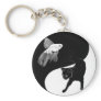 Yin Yang Black White Keychain