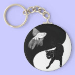 Yin Yang Black White keychains