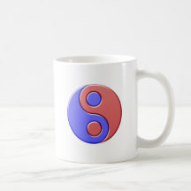 Yin Yang blue red blue talk Coffee Mug