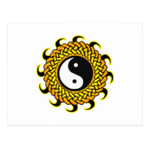 Yin Yang Braided Sun Post Cards