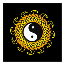 Yin Yang Braided Sun posters