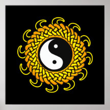 Yin Yang Braided Sun Poster