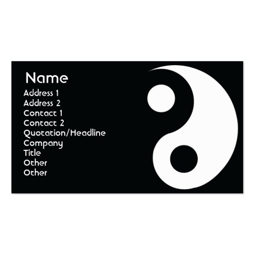 Yin Yang - Business Business Card Templates (front side)