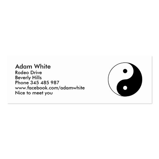 Yin Yang Business Card (front side)
