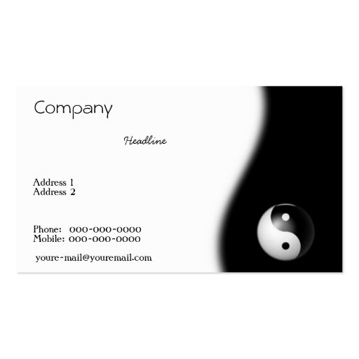 Yin-Yang Business Card (front side)