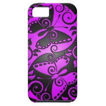 Yin Yang Butterflies, purple & black iPhone 5 Covers