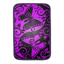 Yin Yang Butterflies, purple & black MacBook Air Sleeves