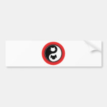 Yin Yang Cat Dog Bumper Sticker