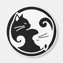 Yin Yang Cats Fridge Magnets