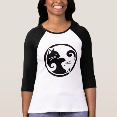 Yin Yang Cats Raglan Sleeve Tee