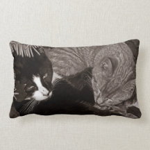 Yin Yang Cats Throw Pillow