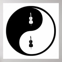 Yin Yang Cello Poster