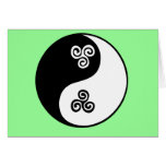 Yin Yang Celtic Tri Spiral cards